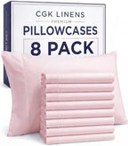 Standard Pillow Cases - 8 Pack Pillowcase Covers, 20" x 26" - Lavender Pink by CGKUnlimited