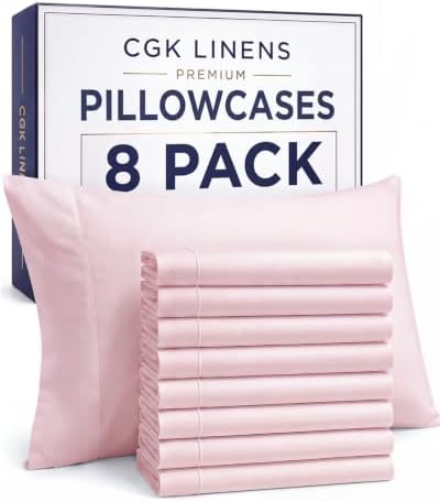 Standard Pillow Cases - 8 Pack Pillowcase Covers, 20" x 26" - Lavender Pink by CGKUnlimited