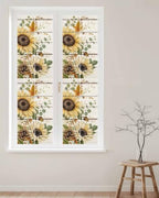 Window Privacy Film Frosted, Pumpkins Sunflower Fall Reusable Static Cling Window Tints, Thanksgiving Botanical Wooden Heat Control Windows Films for Offices, Balcony, 29.5 x 118 Inches - Image 2