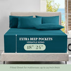 Elegant Comfort Luxury Soft 4-Piece 1500 Premium Hotel Quality Bed Sheet Set with Extra Deep Pockets 18-24 Inch, Wrinkle Free, Storage Pockets, Extra Deep Pocket 4PC Sheets, Twin XL, Marine Teal - Image 4