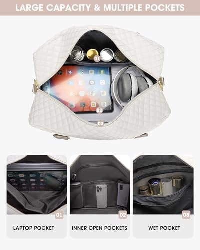 Weekender Bags for Women Travel Bag- Duffle Bag for Women with Shoe Compartment Carry On Overnight Bag with Toiletry Bag & Wet Pocket - Image 2