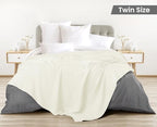 Utopia Bedding 100% Cotton Waffle Blanket Twin Size Ivory, 90x72 Inch - Image 3
