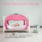 Indoor Instant Privacy Bed Tent for Sleeping,Quick Set-up Bed Canopies,Portable Bed Drapes with Large Space and 3 Doors (Pink, Twin) - Image 2