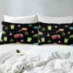 Erosebridal Queen Size Garbage Truck Bed Sheets for Boys Girls Kids Cartoon Car Vehicles Fitted Sheet Trash Can Waste Management Vehicle Bedding Set Refuse Classification Sheets 3 Piece - Image 4