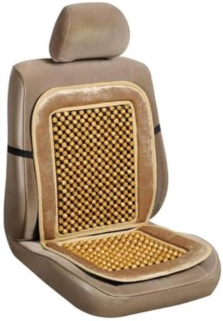 ALLBrand Natural Wooden Bead Car Seat Cushion - Comfortable Massaging Cushion for Office and Travel (Bamboo-Beige) - Image 4