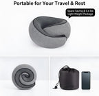 Travel Neck Pillow Memory Foam with 360° Neck Support, Gray - Image 3
