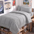 CozyLux Twin XL Comforter Set French Grey - 5 Pieces Twin XL Bed in a Bag by CozyLux