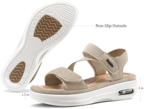 mysoft Women's Comfortable Walking Sandals Platform Wedge Ankle Strap - Image 5