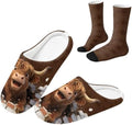 Fuzzy Slipper and Socks Set for Women Silent Sole Fuzzy Slipper by Baxinh