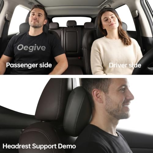 Car neck pillow, special car pillow for driving seat, memory foam head support for car seat, protects cervical vertebra and relieves fatigue, made of faux leather for long-lasting durability 1P - Image 4