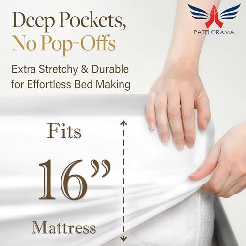Bamboo Viscose California King 6-PC Sheet 1000-TC 16" Deep Pocket - White - Image 5