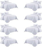 IR Imperial Rooms California King Quilt Bedspread White Leaf 8-Pack by IRImperialRooms