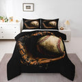 Erosebridal Baseball Comforter Set Full Size Sports Game Bedding Baseball Player Duvet Insert for Kids Boys Teens Retro Style Quilt for Room Dorm Decorative, Brown Down Comforter by Erosebridal