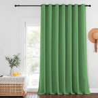 NICETOWN Blackout Curtains for Sliding Glass Door Room Divider Noise Reduce Curtain Panel Portable Window Screen Sliding Partition, W100 x L102 inches, 1 Panel, Froest Green by NICETOWN