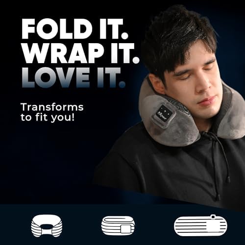 Bluetooth Music Semicircular Neck Pillow Wireless Bluetooth Speaker Suitable Airplane,Bus,Train,Car,Office,and Outdoor Camping for Sleeping, Resting The Best Travel Essentials. (Light Gray) - Image 5