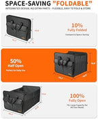 SIBOFUEGO Sturdy Car Trunk Organizer – Large Capacity Trunk Organizer for SUVs & Sedans, Hard-Shell One-Piece Design with Cute Print, Collapsible and Durable Car Organizers (Black Leopard 70L) - Image 3