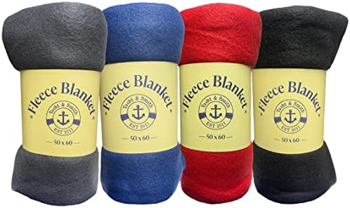 Yacht & Smith 24 Pack of Soft Fleece Blankets 50 X 60, Lightweight, Cozy Warm Throws Dark Colorful Blanket Sofa Travel Outdoor, Wholesale - Image 2