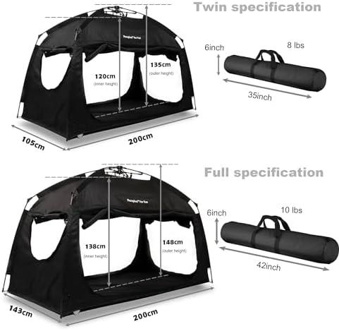 Indoor Instant Privacy Bed Tent for Sleeping,Quick Set-up Bed Canopies,Portable Bed Drapes with Large Space and 3 Doors (Starry, Full) - Image 5