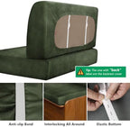 molasofa Leather Like RV Dinette Cushion Covers, RV Booth Seat Cover Stretchable Camper Cushion Couch Covers Washable Slipcovers for Camper Car Bench (2 Bench Cover & 2 Backrest Cover, Tawny-02) - Image 6