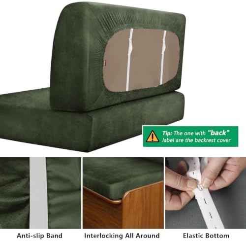 molasofa Leather Like RV Dinette Cushion Covers, RV Booth Seat Cover Stretchable Camper Cushion Couch Covers Washable Slipcovers for Camper Car Bench (2 Bench Cover & 2 Backrest Cover, Tawny-02) - Image 6