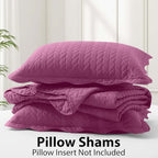Twin Quilt Set Bedspread Coverlet Microfiber Bedding Leaf Purple 68x86 - Image 3