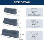IASEAHK Headboard Pillow Twin, Wedge Pillow Headboard, Navy Blue - Image 2