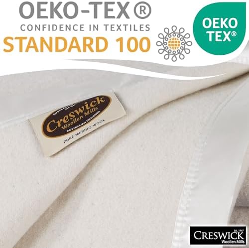 Creswick Woollen Mills 100% Australian Merino Wool Blanket – Soft Warm and Natural with Satin Binding, Breathable Luxury Bedding for All Seasons, (Natural, Throw) - Image 4