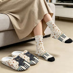 Womens Fuzzy Slipper with Socks Warm Cozy House Slipper and Socks Set Plush Winter Shoes for Indoor - Image 4