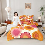 Vintage Floral Print Comforter Set Kids Retro Hippie Flowers Comforter - Image 5