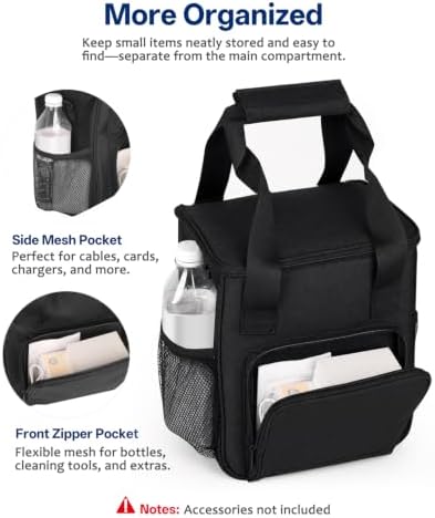 BoomBa Padded Carrying Case Compatible with PureWick PW100 Urine Collection System, 600D Oxford Storage Bag with Shoulder Strap, Front Pocket and Side Mesh Pocket, Black Bag Only - Image 4