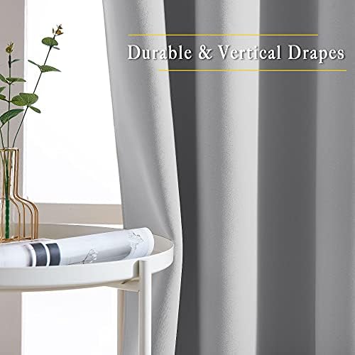 NICETOWN Blackout Curtain for Sliding Glass Door - Patio Door Curtains, Thermal Insulated Wide Drapes/Draperies for Bedroom/Living Room, Silver Grey, 1 Panel, 100 by 84-Inch - Image 3