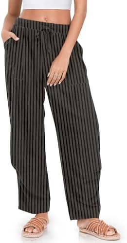 TARSE Womens Linen Barrel Pants Casual Summer Travel Lounge Trousers by TARSE