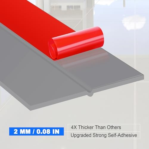 ToLanbbt Weather Stripping Silicone Door Seal Strip 3 in x 40 ft Door Draft Stopper Self Adhesive Door Draft Tape, Side & Bottom Gaps Insulation Strip for Glass Shower Door Sliding Door Window, Gray - Image 3