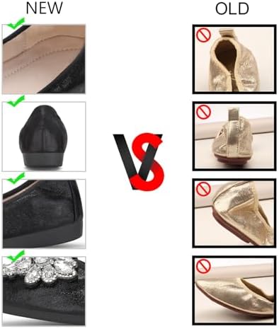 KUNWFNIX Women Ballet Flats Rhinestone Wedding Ballerina Shoes Foldable Sparkly Comfort Slip on Flat Shoes - Image 5