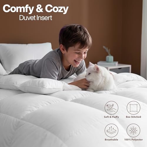 Utopia Bedding Queen Comforter 2 Pack, Duvet Insert, White, 88 x 88 Inches - Image 5