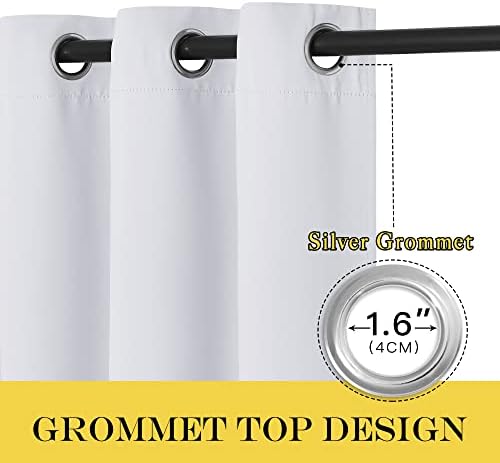 NICETOWN Grommet Top Thermal Insulated Solid Room Darkening Curtain / Drape for Sliding Door, Patio Door Curtain Panel (One Panel,W100" x L84", Greyish White) - Image 3