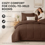 CozyLux Oversized Queen Comforter Set Brown - 7 Pieces Bed in a Bag - Image 4