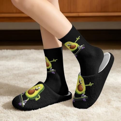 Jeiento Fuzzy Slippers and Sock Set Women's Warm Cozy Memory Foam House Shoes Soft Slip-on Slides - Image 2