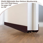 Lineshading 2 Sets U-Shaped Door Sweep 1 3/4" x 36", PVC Door Seal, Brown - Image 3