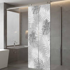 Window Privacy Film Frosted, Grey Palm Trees Tropical Static Cling Door Window Covering, Summer Beach Botanical UV Blocking Windows Film for Office, Hotel, Bedroom, 29.5 x 78.7 Inches - Image 5