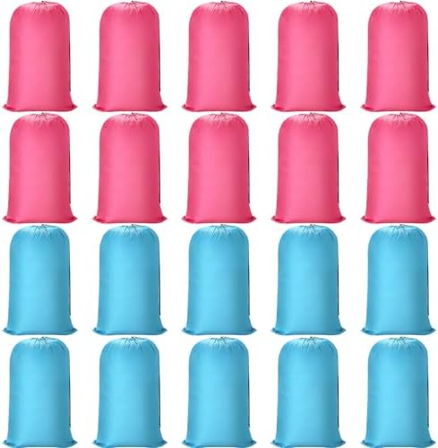 Nuogo 20 Pcs Large Laundry Bags Bulk, 38 x 24 Inch, Pink, Blue by Nuogo