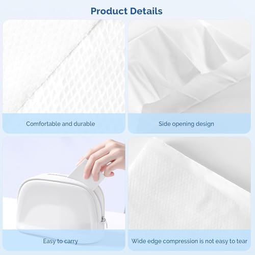 JMU 200PCS Disposable Pillow Case 21" x 30", Tissue/Poly Single Use Pillowcases Medical, White - Image 4