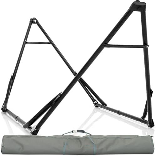 Tranquillo Unity Hammock Stand, 800 lbs Capacity Steel Double Hammock Stand for 2 Persons, Premium Pre-Assembled Stand for Indoor Outdoor, Frame Black by Tranquillo