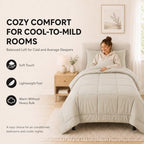 CozyLux Twin XL Comforter Set Beige - 5 Pieces Twin XL Bed in a Bag - Image 4