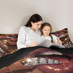 Erosebridal Black Woman Comforter Set African American King Bedding Set for Teens Adult Afro Black Female Duvet Insert Glitter Artwork Magical Bed Set Room Decor (1 Comforter, 2 Pillowcases) - Image 6