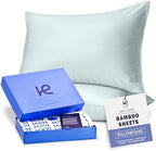Kickoff Viscose Bamboo Pillowcase, Queen, Set of 2, 100% Organic Hidden Zippered Viscose Bamboo Pillow Case Queen Size, Cooling Pillow Cover for Hot Sleepers (20"x30" Coastal Blue) by KickoffHome