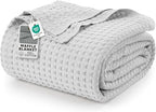 Utopia Bedding 100% Cotton Waffle Blanket Queen Size Silver, 90x90 Inch by UTOPIABEDDING