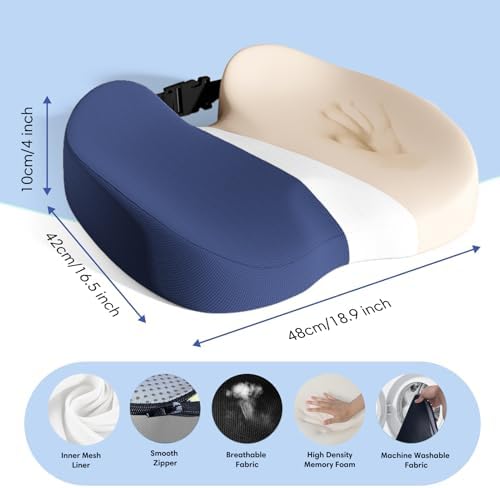Memory Foam Seat Cushion for Tailbone Pain Relief, Sciatica, Office - Image 2