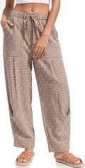 TARSE Womens Linen Barrel Pants Casual Summer Travel Lounge Trousers by TARSE