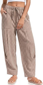 TARSE Womens Linen Barrel Pants Casual Summer Travel Lounge Trousers by TARSE